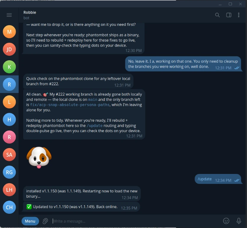 A conversation with a Phantom in the Telegram desktop app